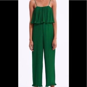 Zara Green Pleated Jumpsuit